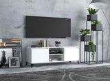 805968 TV Cabinet with Metal Legs White 103,5x35x50 cm