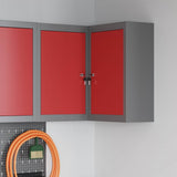 Tool Cabinet with Shelf with Lock Red and Grey 55 x 55 x 55 cm 4103468