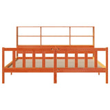 Bookcase Bed without Mattress Wax Brown 200x200 cm Solid Wood Pine 3321726