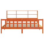 ZNTS Bookcase Bed without Mattress Wax Brown 200x200 cm Solid Wood Pine 3321726