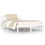 Bed Frame without Mattress Solid Wood Pine 120x200cm White 810426