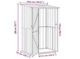 Garden Sheds Brown 103 x 74 x 200 cm Metal 42011294