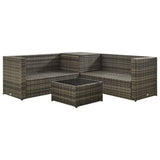 Garden Sofa Set Grey PE rattan, powder-coated steel, fabric Medium 313137