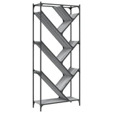 Bookcase Grey Sonoma 79x30x180 cm Engineered Wood and Metal 845434