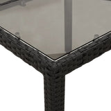 Garden Table with Glass Top Black 190x90x75 cm Poly Rattan 365537