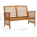ZNTS 2 Piece Garden Lounge Set Solid Acacia Wood 310262