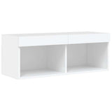 4 Piece TV Wall Units with LED White Engineered Wood 3216647