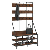 Clothes Rack with Shoe Storage Brown Oak 100x40x184 cm 837861