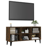 TV Cabinet with Metal Legs Smoked Oak 103.5x30x50 cm 813155