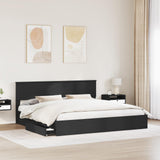 Storage Bed with Headboard Black 200 x 200 cm Engineered Wood 3410764