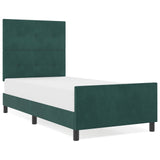 ZNTS Bed Frame Dark Green 90x200 cm Velvet 3344918