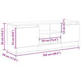 TV Cabinet Old Wood 102x30x36 cm Engineered Wood 855854