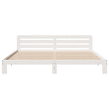 Bed Frame without Mattress White 180x200 cm Super King Solid Wood Pine 855559
