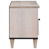 TV Cabinet Bleached White 100 x 33 x 46 cm Solid Mango Wood 4018132
