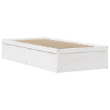 Bed Frame with Headboard White 90x190 cm Single Solid Wood Pine 3306364