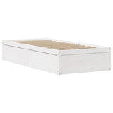 Bed Frame with Headboard White 75x190 cm Small Single Solid Wood Pine 3306367
