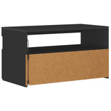 TV Cabinet with LED Lights Black 75x35x40 cm 804393