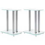 ZNTS Aluminum Speaker Stands Transparent Safety Glass 2pcs 50138