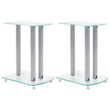 ZNTS Aluminum Speaker Stands Transparent Safety Glass 2pcs 50138