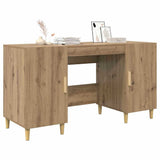 Desk with Shelf Artisan Oak 140 x 50 x 75 cm Engineered Wood 886235