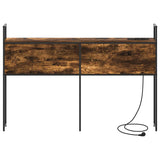 Storage Headboard with Charging Station Smoked oak 120 cm 859797