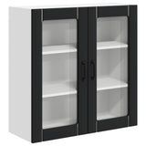 Wall Glass Cabinet LUCCA Black 80 x 31 x 80 cm Engineered Wood 885066
