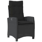 3 Piece Bistro Set with Cushions Black Poly Rattan 365225