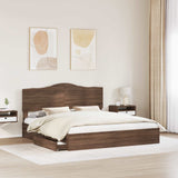 Storage Bed with Drawer Brown Oak 200 x 200 cm Engineered Wood 3413477
