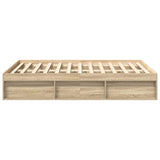 Bed Frame without Mattress Sonoma Oak 135x190 cm Double Double 3203910