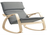 Comfortable Relax Rocking Chair, Upholstered Lounge Chair Recliner with High Back and Headrest for T3398P424865