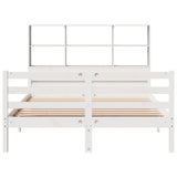 Bookcase Bed without Mattress White 140x200 cm Solid Wood Pine 3322238