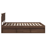 Bed Frame with Headboard Brown Oak 140 x 200 cm Solid Pine Wood 3410597