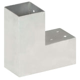 Post Connectors 4 pcs L Shape Galvanised Metal 81x81 mm 145462