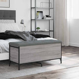 Storage Bench Grey Sonoma 102x42x45 cm Engineered Wood 835150