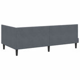 Corner Bed Frame with Headboard Dark grey 90 x 200 cm Velvet 42016429
