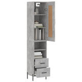 Highboard Concrete Grey 34,5x34x180 cm Engineered Wood 3200269