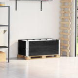 Pallet Collars 2 pcs Black 100x50 cm Solid Wood Pine 4010283