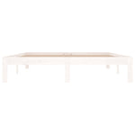 Bed Frame without Mattress White Solid Wood 150x200cm King Size 810371