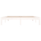 Bed Frame without Mattress White Solid Wood 150x200cm King Size 810371