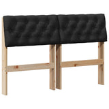 Upholstered Headboard Black 120 cm Solid Pine Wood 879186