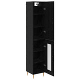Highboard 2 pcs Black Oak Engineered Wood 3416119