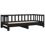 Pull-out Day Bed without Mattress Black 2xcm 814668