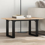 ZNTS Coffee Table O-Frame 80x50x40 cm Solid Wood Pine and Steel 3282662