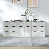 3 Piece Sideboards Concrete Grey Engineered Wood 3115799