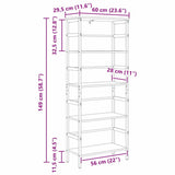 Bookshelf Smoked Oak 60 x 29.5 x 149 cm Engineered Wood 883930