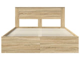 Bed Frame with Storage Sonoma Oak 135 x 190 cm Solid Pine Wood 3409769