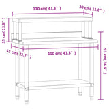 Kitchen Work Table with Overshelf 110x55x120 cm Stainless Steel 3208900