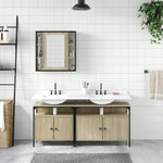 ZNTS 3 Piece Bathroom Cabinet Set Sonoma Oak Engineered Wood 3214726