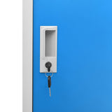 Locker Cabinets 2 pcs Light Grey and Blue 90x45x92.5 cm Steel 3095224