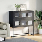 Sideboard Black 100.5x39x107 cm Cold-rolled Steel 853422